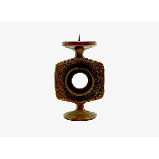 Metal Polish Brutalist Copper Candleholder, 1970s For Sale - Image 7 of 8