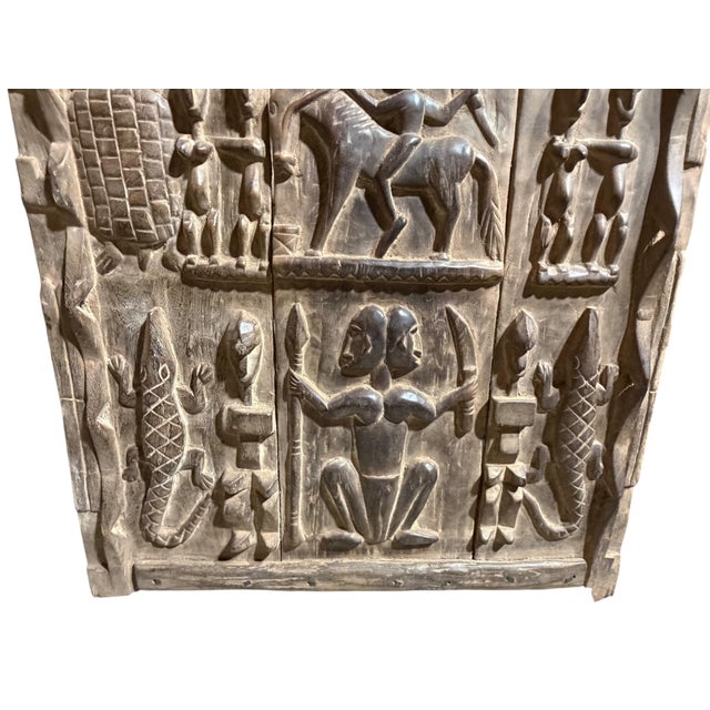 Vintage Dogon Granary Door With Nommo Mali African 73.5" H For Sale - Image 9 of 13