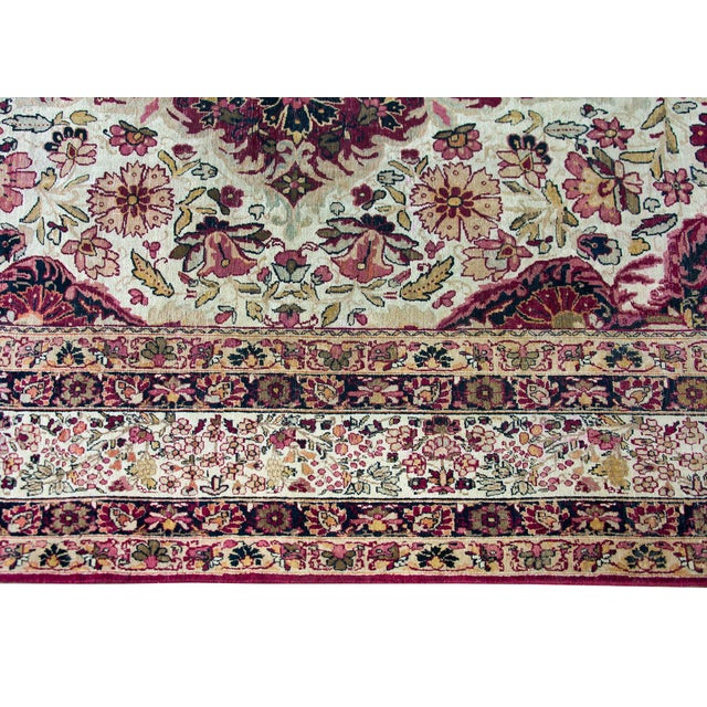 Cream Early 20th Century Persian Lavar Kirman Rug For Sale - Image 8 of 14