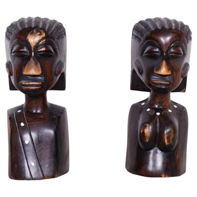 Vintage African Bookends in Lacquered Ebony, 1920s, Set of 2 For Sale - Image 11 of 11