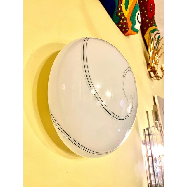 Murano glass ceiling or flush mount by vm-vetri, italy, late 1970s these are white heleptic murano glass ceiling or wall...
