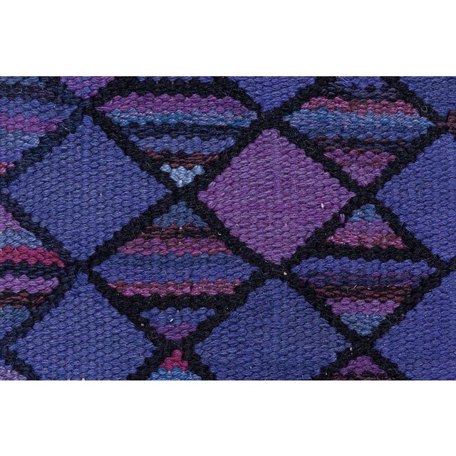 Vintage Scandinavian Blue Flatweave Rug by Märta Måås-Fjetterström, AB MMF For Sale - Image 9 of 11