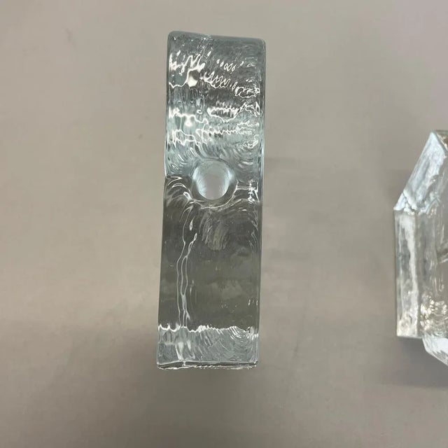 Brutalist German Rock Glass Vases attributed to Peill and Putzler, 1970s, Set of 2 For Sale - Image 14 of 18