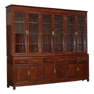 Chinese Teak 6-Door Display Bookcase For Sale