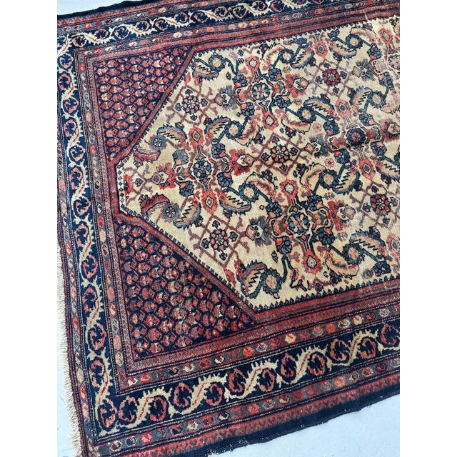 Ivory 1920s Water Garden in Creamy Buttery Honey-Beige Rug 4.8 x 6.8 For Sale - Image 8 of 11
