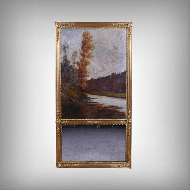 Louis XVI Style Giltwood Trumeau Mirror, Early 20th Century For Sale - Image 18 of 18