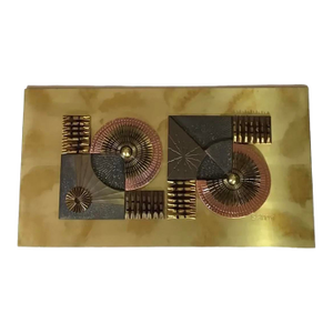 Vintage Wall Art Sculpture Mixed Metal Brutalist Signed Sammy Mid Century Modern, Circa 60s