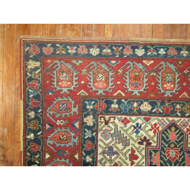 Mid-Century Modern 19th Century Zabihi Collection Geometric Karabagh Runner - 4'6" x 12'7" For Sale - Image 3 of 10