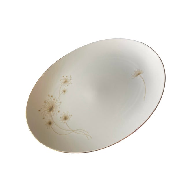 Vintage Nurami Japanese Oval platter. Beautiful Dandelion motif. Gold rimmed. 16.5” wide 13" deep 1.5 high