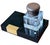 Vintage Mont Blanc Black Crystal Inkwell For Sale - Image 4 of 4