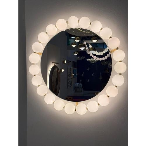 Mouth-Blown Glass Brass Mirror by Ludovic Clément d’Armont For Sale - Image 11 of 14