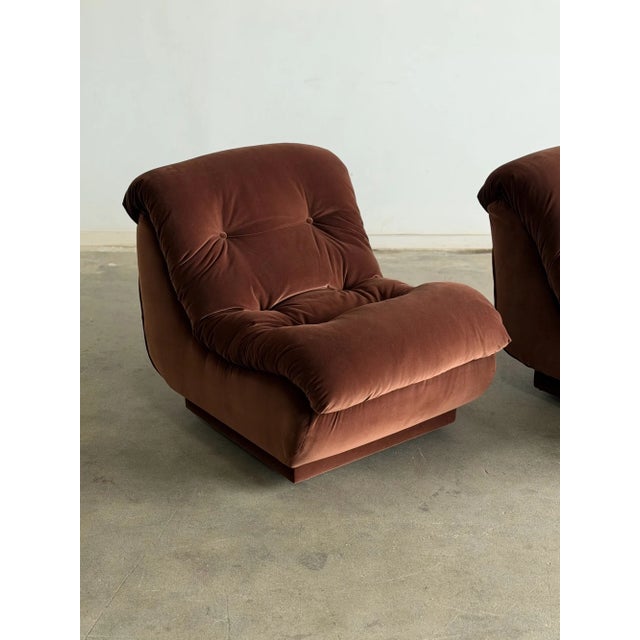 1980s Sculptural Tufted Lounge Chairs - Pair For Sale - Image 4 of 14