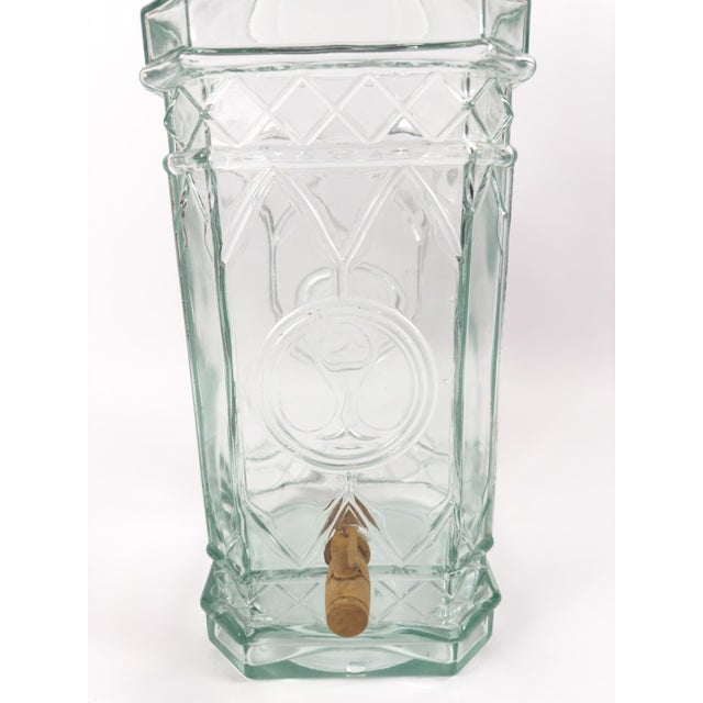 Antique French Mold-Blown Glass Liquor Fountain With Wooden Spigot, Circa 1900 For Sale - Image 4 of 18