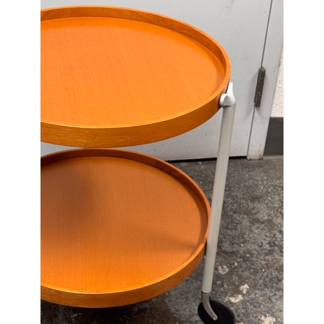 Orange Pascal Mourgue for Ligne Roset Pearwood Bar Trolley For Sale - Image 8 of 12