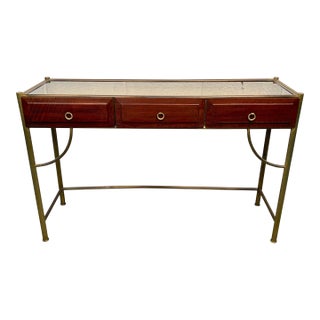 Mid-Century Modern Mirrored Top Console Table For Sale