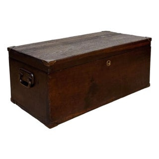Antique Large Primitive Wood Machinist Chest Tool Box For Sale
