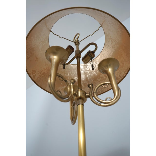 1980s 1980s Wildwood Brass Trumpet Arm Floor Lamp For Sale - Image 5 of 12