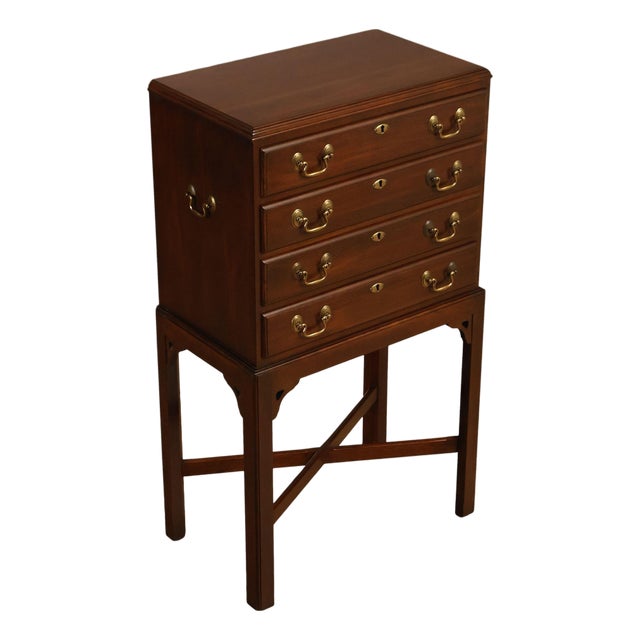 Ethan Allen 'Georgian Court' Cherry Silver Chest For Sale