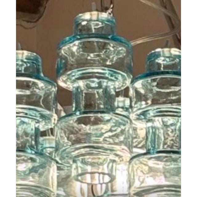2020s Murano Style Turquoise Mouth-Blown Glass Chandelier Manubri Glass For Sale - Image 5 of 5