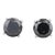 New 3.45ctw Black Diamond Stud Earrings 14k White Gold Round Solitaires - 2 Pieces For Sale