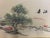 Vintage wood framed embroidered landscape scene. Has Asian lettering and Asian landscape . Great colors. Measuring 29” x 21”.