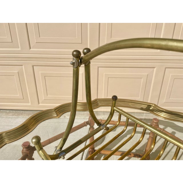 1960s Mid-Century Brass Magazine Rack For Sale - Image 4 of 13