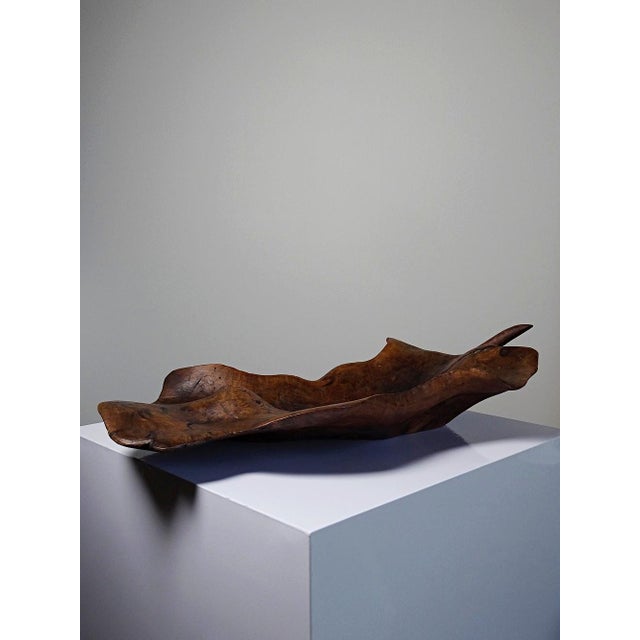 1950s Large Bowl in Dark Raw Wood, 1950s For Sale - Image 5 of 17
