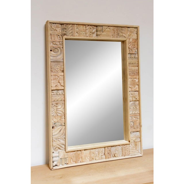 Tribal Motif Carved Mirror For Sale In Los Angeles - Image 6 of 10