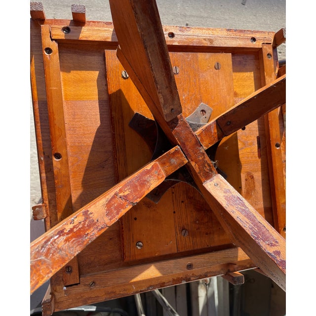 Brown Mid 20th Century Large Vintage Art Deco Revolving Bookcase For Sale - Image 8 of 10