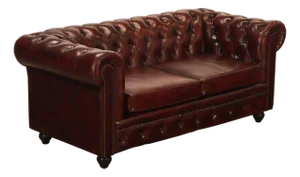 Chesterfield Style Oxford Red Tufted Leather Sofa
