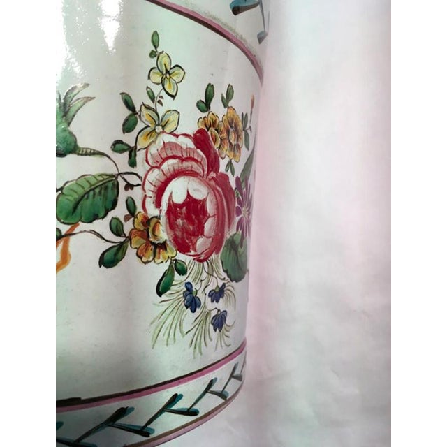 Late 19th Century Pottery Cache Pots with Flowers and Lions Heads, France, 1890, Set of 2 For Sale - Image 13 of 18