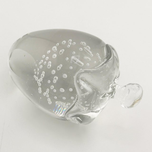 Hollywood Regency Murano Art Glass Strawberry Paperweight Sculpture With Controlled Bubbles For Sale - Image 3 of 8