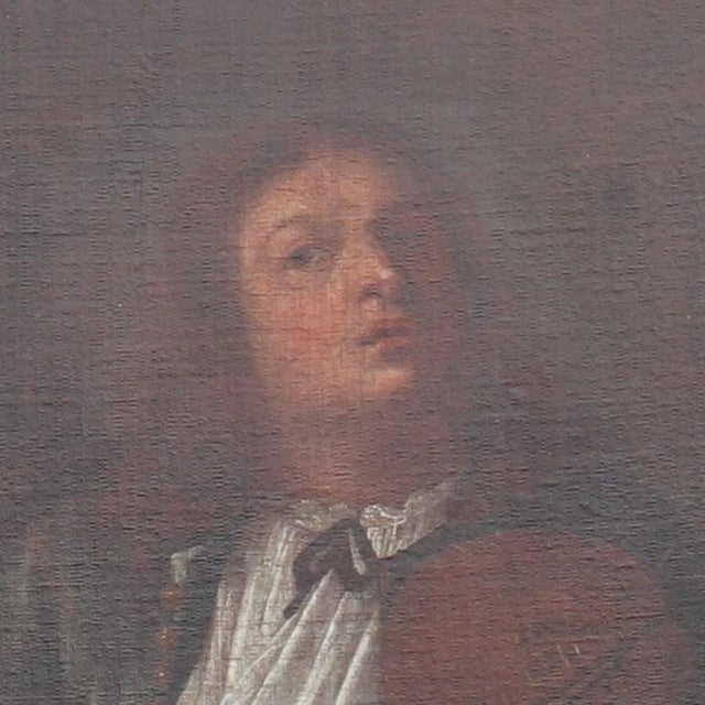 German School Oil on Canvas Painting, Allegory of Hearing, After Johann Heinrich Schönfeld For Sale - Image 4 of 11