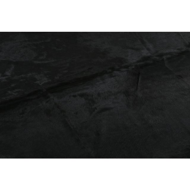 2020s Rug & Kilim’s Contemporary Cowhide Solid Rug in Deep Black For Sale - Image 5 of 9