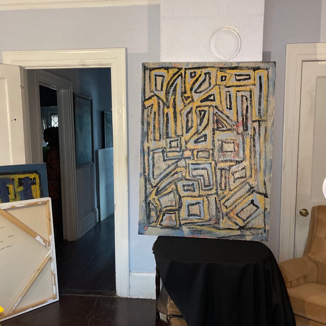 Textile “Self Portrait” by John Frates Mid Century Modern Abstract Certificate of Authenticity With Invoice Hang Multi-Directional For Sale - Image 7 of 8