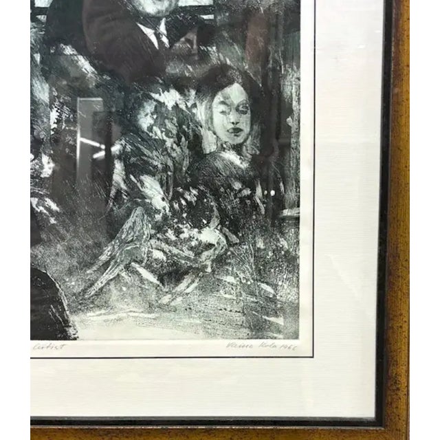 Mid 20th Century Mid Century Original Lithograph Titled "Portrait of the Artist" - By Artist Vaino Kola, Signed, Dated, Numbered - Jfk, American Flag For Sale - Image 5 of 9