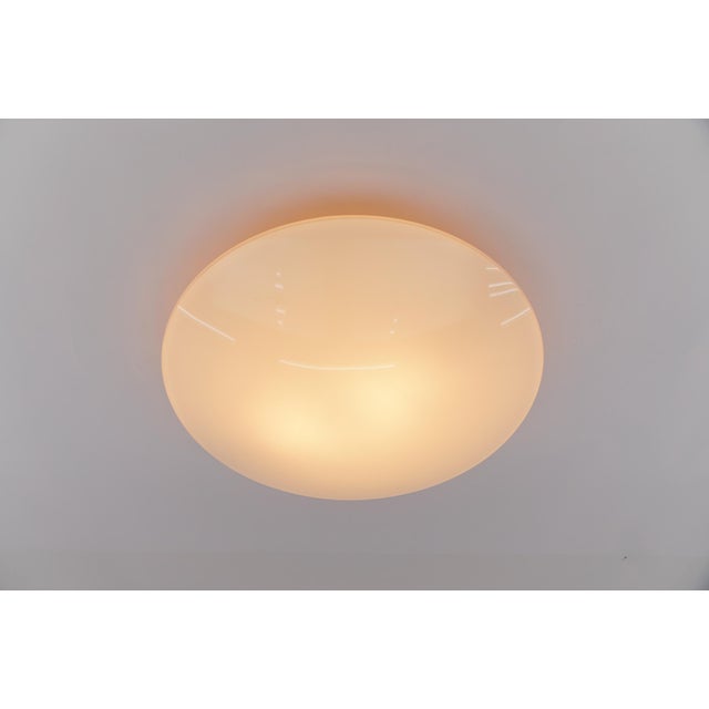Mid-Century Modern Large Opaline Glass Discus Ceiling Lamp by Limburg Bega, 1980s For Sale - Image 3 of 12