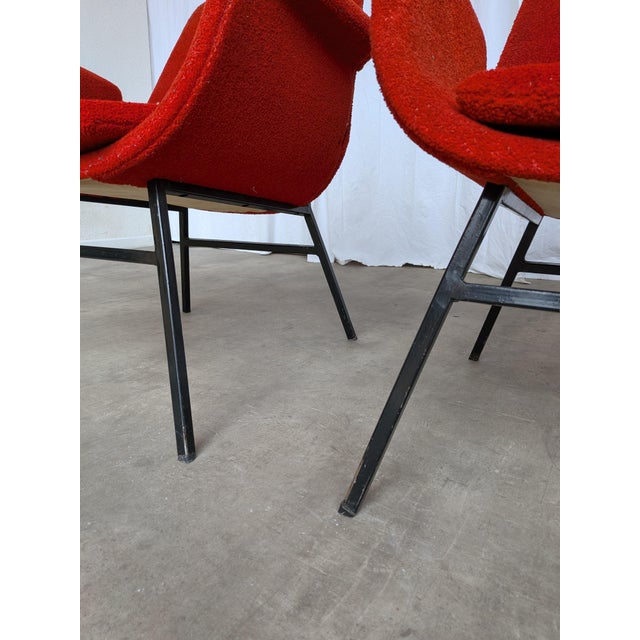 Mid-Century Red Fabric Armchairs in style of Alvin Lustig, 1970s, Set of 2 For Sale - Image 15 of 18