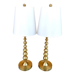 Ralph Lauren Gold Spindal Table Lamps For Sale