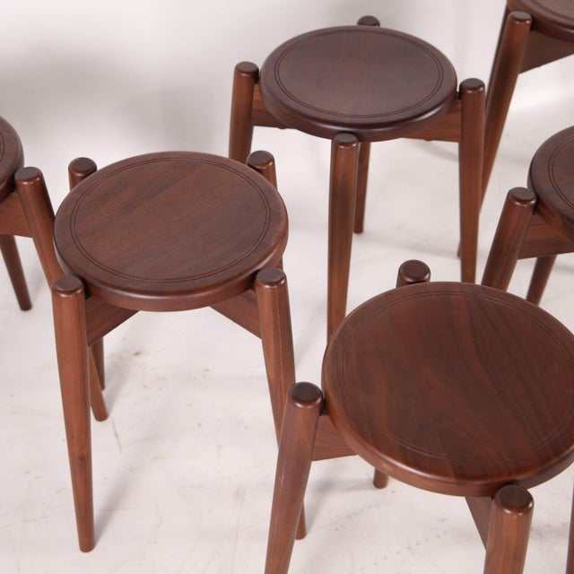 1980s Vintage Japanese Stools, 1980s, Set of 6 For Sale - Image 5 of 16