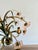 Italian Pink Glass Floral Chandelier with Gilt Tole Leaves from Banci Firenze, 1970s For Sale - Image 11 of 16