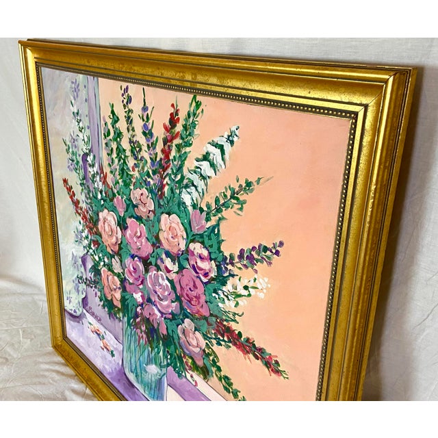 Large Roses Still Life Painting For Sale - Image 10 of 13