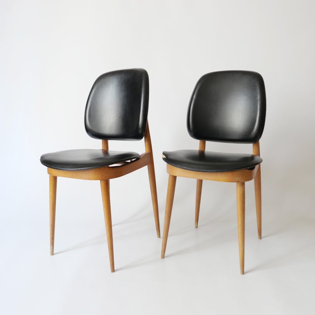 Mid-Century Modern Vintage Chairs by Pierre Guariche, 1960s, Set of 2 For Sale - Image 3 of 11