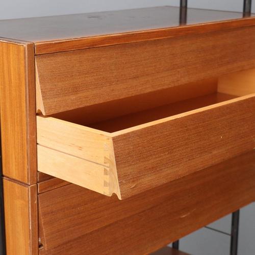 Vintage Bookcase in Mahogany Veneer, Italy, 1960s For Sale - Image 5 of 12