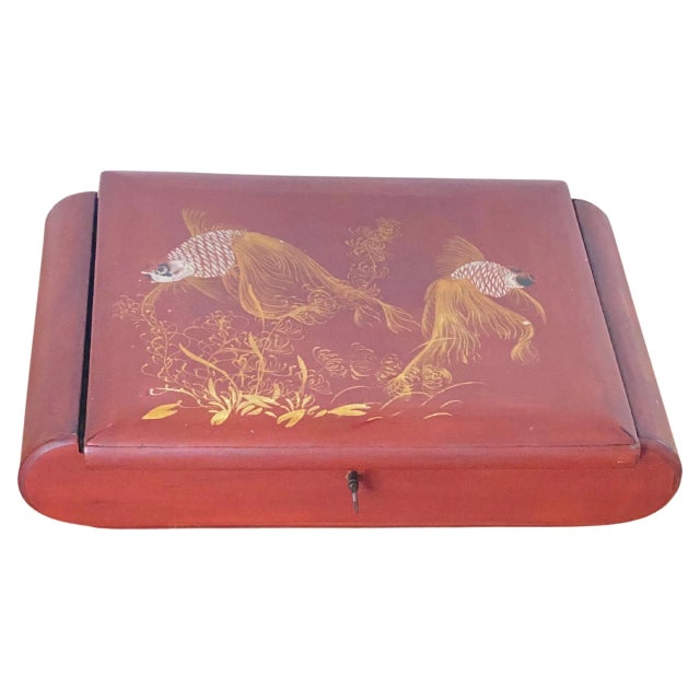 Large Late 19th Century Jewellery Box with Inside Mirror, Vietnam For Sale - Image 9 of 9