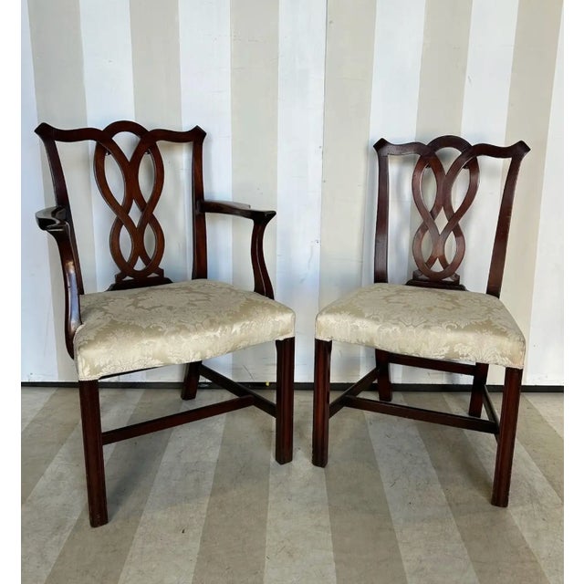 Traditional Set of 10 Antique Georgian Style Mahogany Dining Chairs For Sale - Image 3 of 11