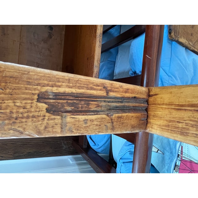 Early American Primitive Antique Wooden Quilt/Blanket Box Chest For Sale - Image 9 of 10