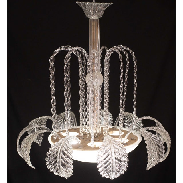 Art Decò Barovier & Toso Chandelier, Murano Glass, 1950s For Sale - Image 9 of 12