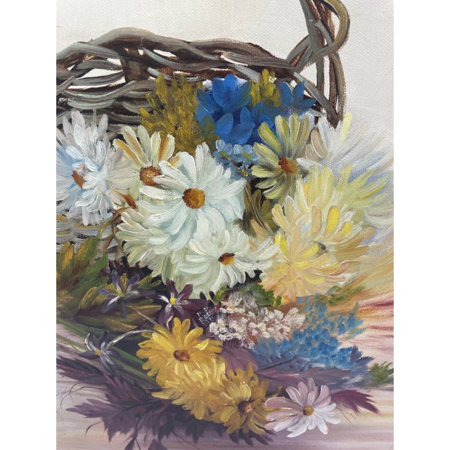 Mid 20th Century Vintage Still Life Floral Painting in Frame For Sale - Image 5 of 9