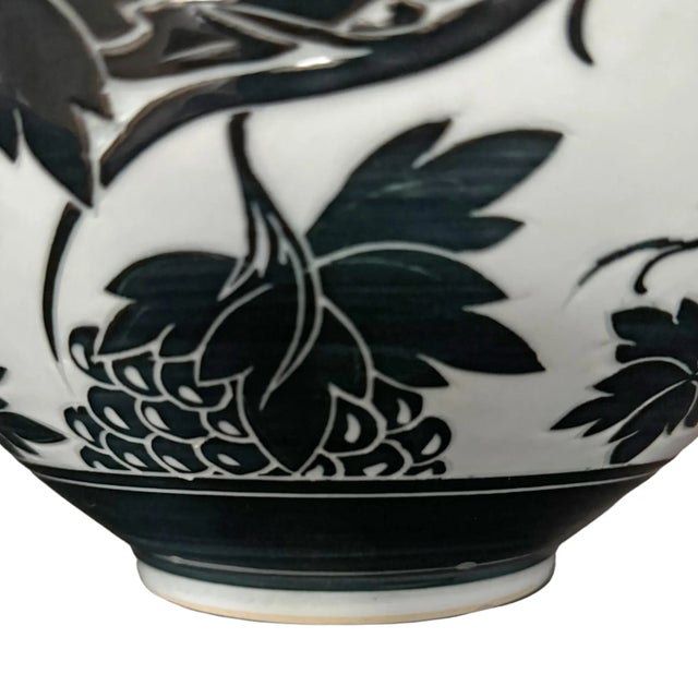 Black and White Sgraffito Pot For Sale - Image 10 of 11